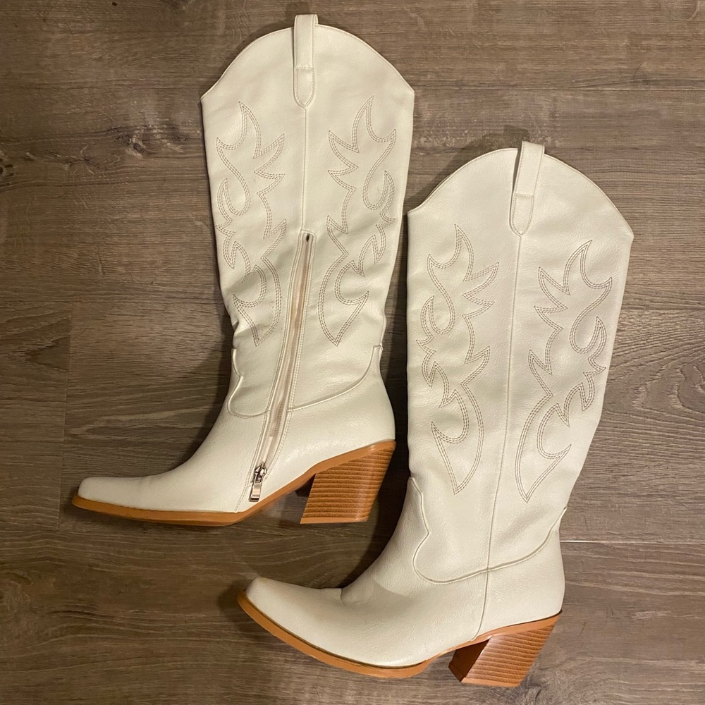 White Western Boots